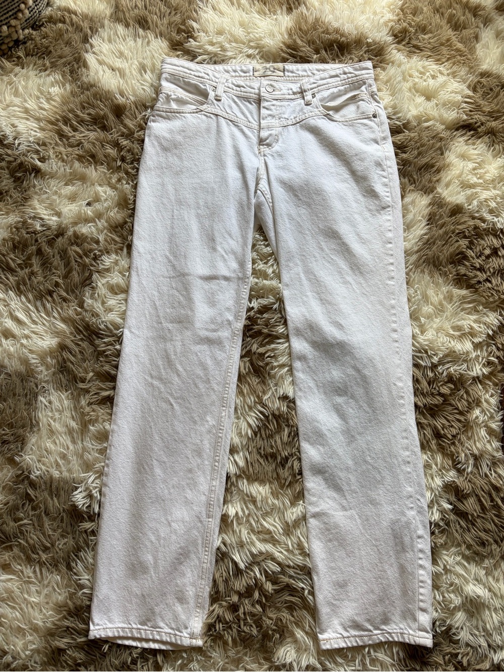 We The Free White Straight-Leg Jeans